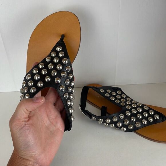 Ecote Studded Leather Slingback Sandals 7.5 - Picture 6 of 8
